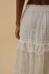 Off White Low Waist Maxi Skirt