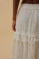 Off White Low Waist Maxi Skirt