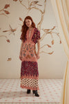 Glam Tapestry Laces Short-Sleeve Maxi Dress