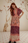 Glam Tapestry Laces Short-Sleeve Maxi Dress