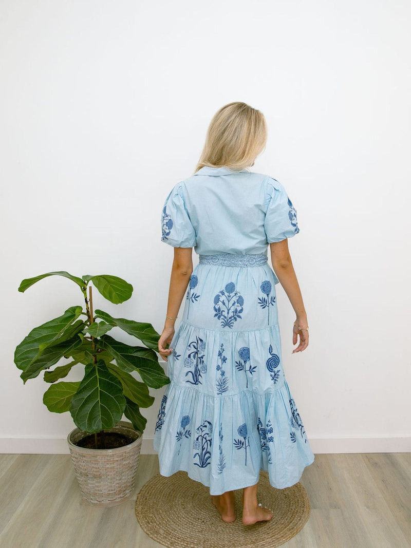 Claire Midi Dress Bartlett's Floral Blue