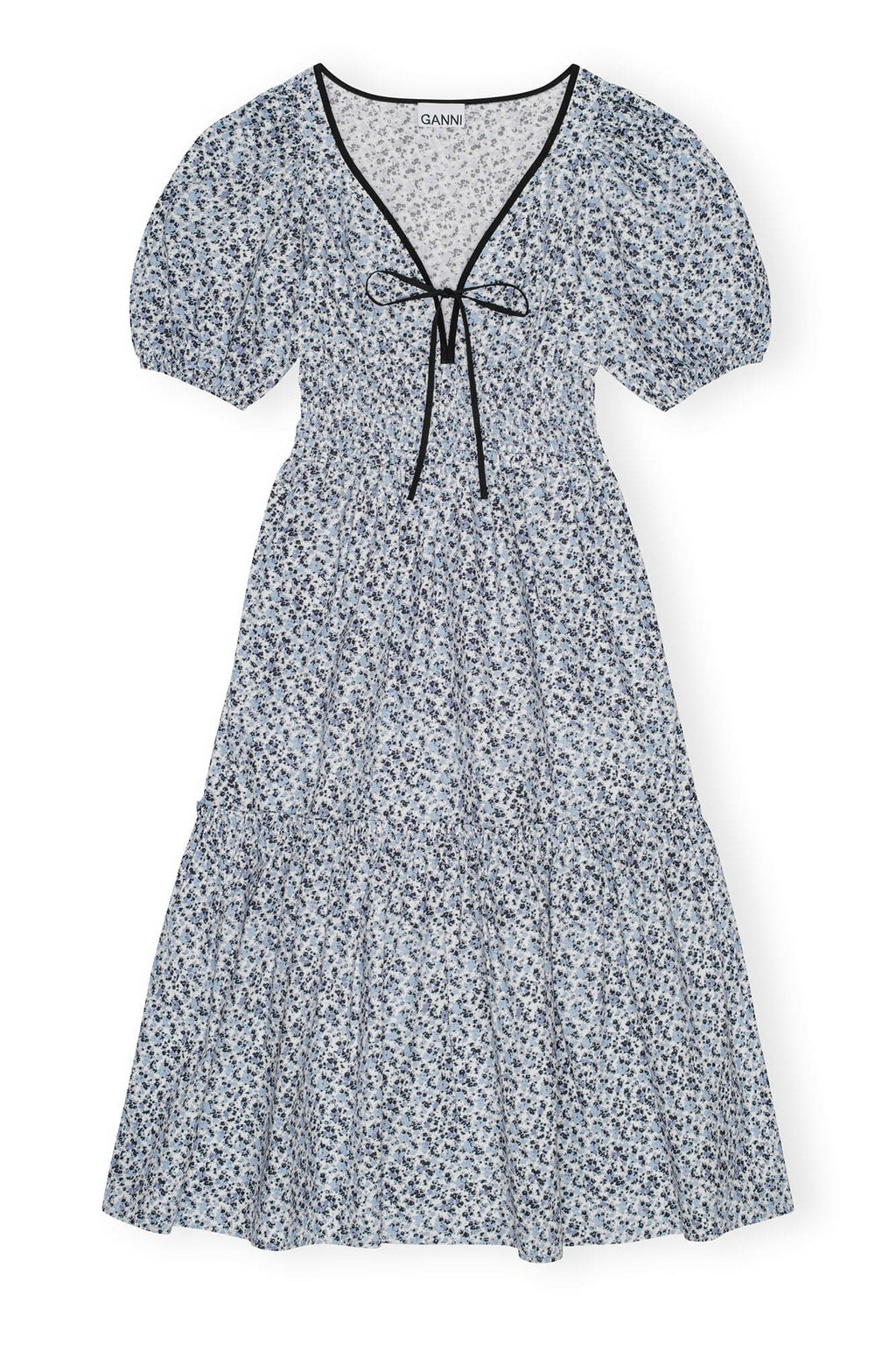 Printed Cotton Long Smock Dress