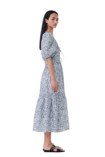 Printed Cotton Long Smock Dress