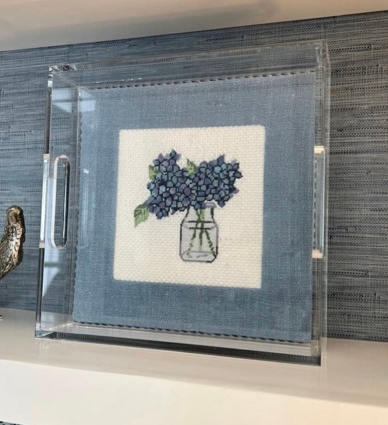 Hydrangea In Glass Vase