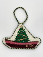 Christmas Tree Row Boat Ornament