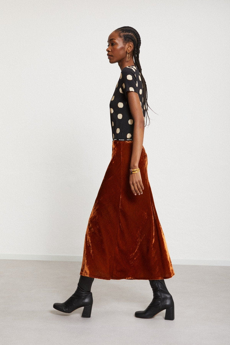 Velvet Midi Skirt