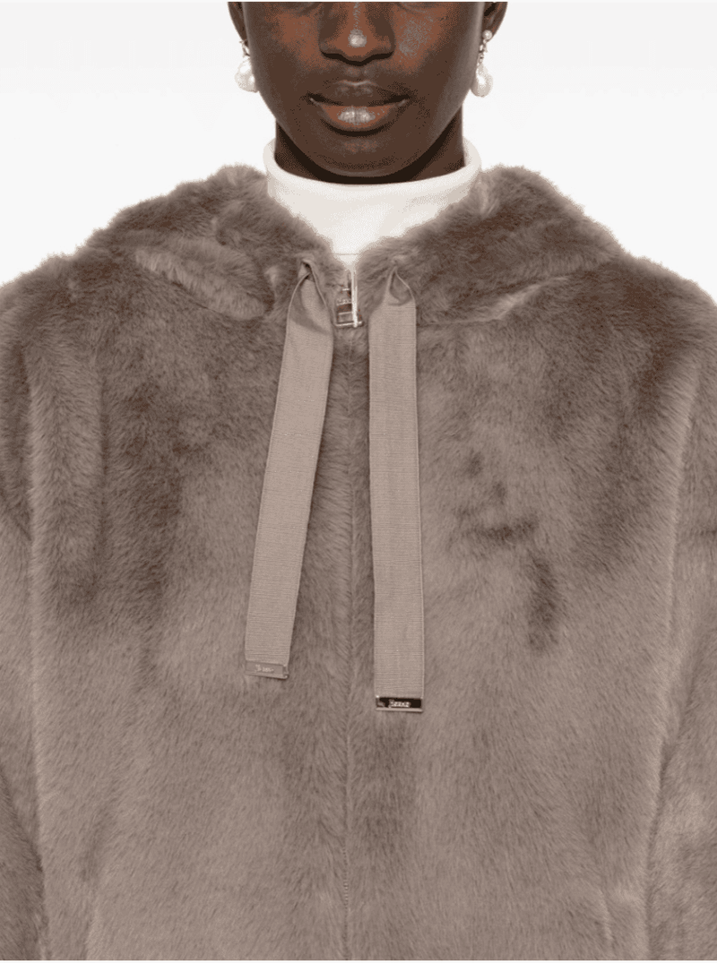 Faux Mink Hooded Jacket