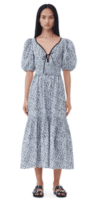 Printed Cotton Long Smock Dress