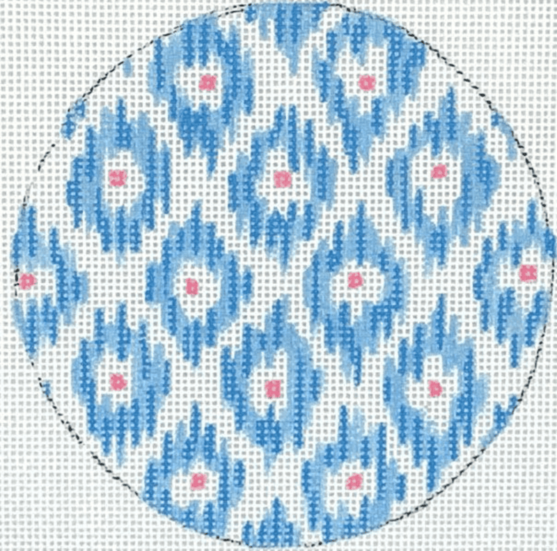 Ikat Blue 4" Round