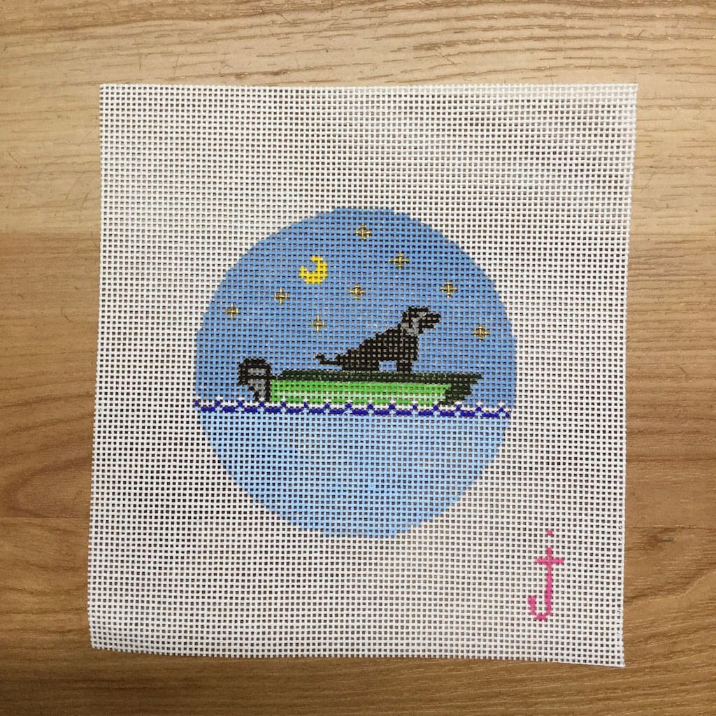 Lab in a Boat Canvas