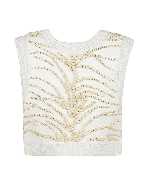 Emotions Embroidery Jacquard Vest Macrame Details