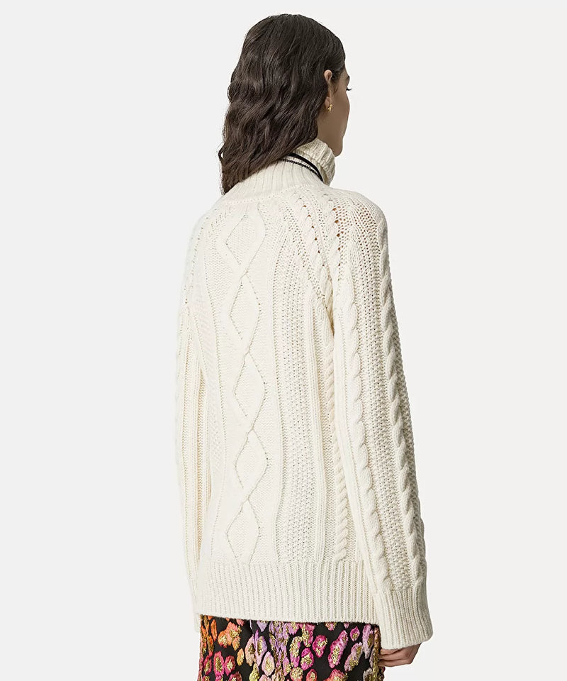 soft wool oversized aran sweater