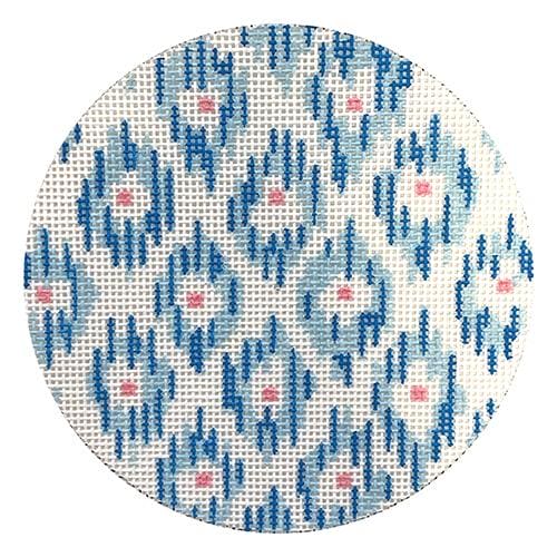 Ikat Blue 4" Round