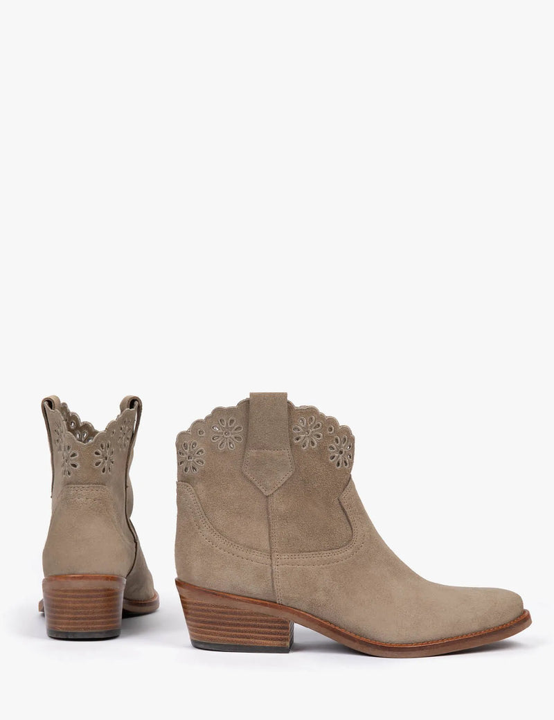 Calie Broderie Suede Cowboy Boot