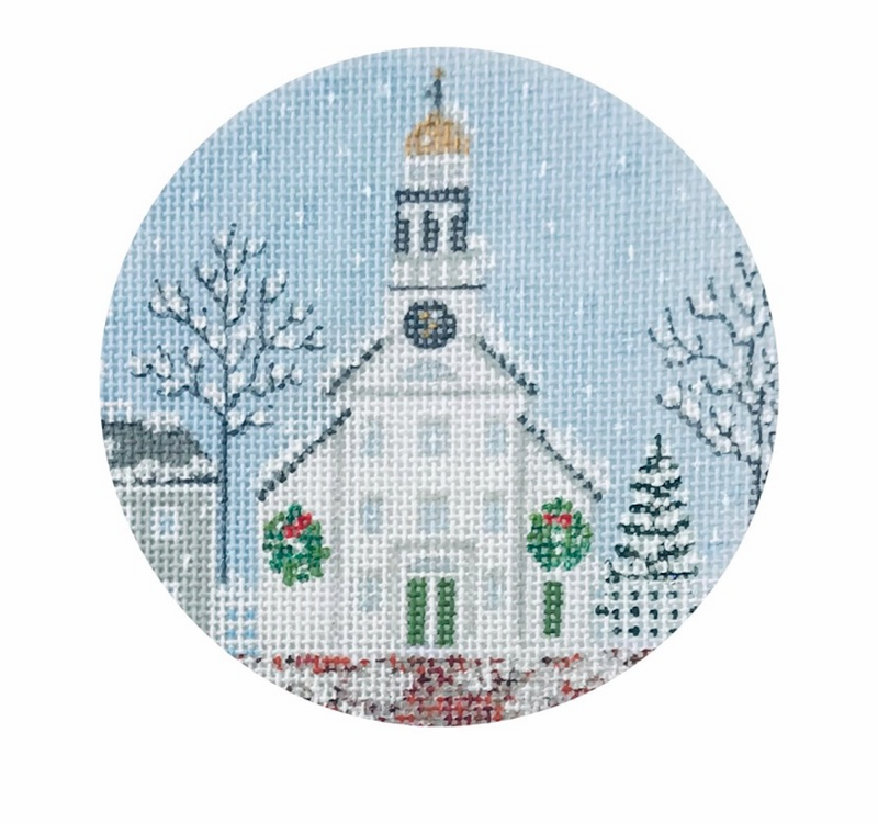 White Church & Steeple 4' Round